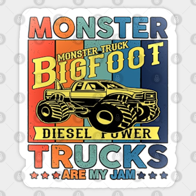 Funny Aesthetic Quotes Monster Truck Bigfoot Car for Birthday Boy, Toddlers, Youth & Adults Sticker by masterpiecesai